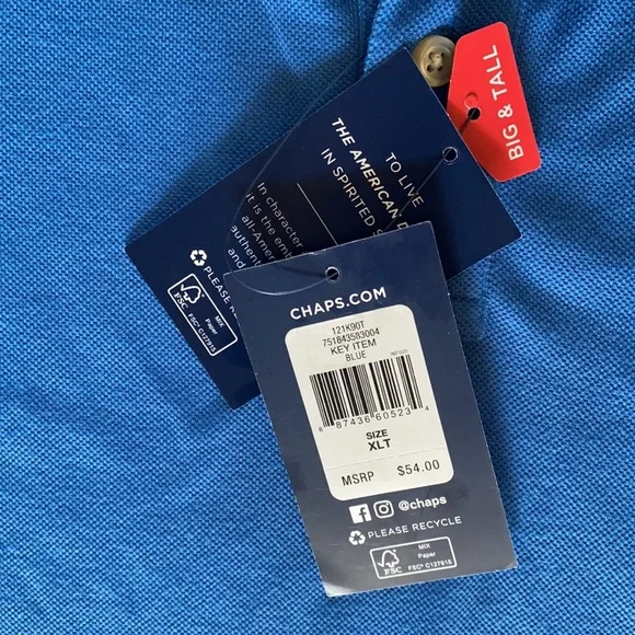 NWT!! Chaps men’s XL Tall polo shirt - Picture 5 of 7